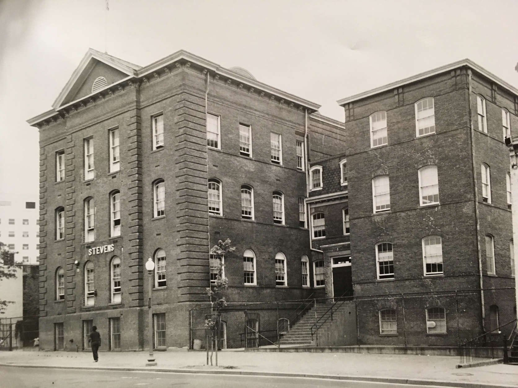 An undated photograph shows Thaddeus Stevens Elementary School. The photograph was probably in the 1950s based on other photos in the collection that depict fashions wore by the school children. The school building was originally constructed in 1868, the first public school for African-American children paid for by public funds. Until it was shuttered by then-schools chancellor Michelle Rhee's controversial reform measures in 2008, it was oldest surviving public school in D.C. still in operation The brick building was painted white in the 1970s. (Courtesy Charles Sumner School Museum and Archives)