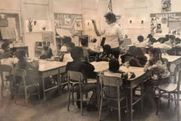 Fourth-grade teacher Verona Meeder in her second-floor fourth-grade classroom in the fall of 1976. Meeder retired in 1992 after 25 years of teaching in D.C. Public Schools -- all but one of them at Stevens. (Courtesy Verona Meeder)