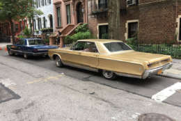 The boxy sedans line the curbs of a Brooklyn Heights neighborhood designed to (loosely) mimic D.C.'s 14th Street in the 1970s for an upcoming Steven Spielberg movie about the Pentagon Papers. (Courtesy Jason Rabinowitz)