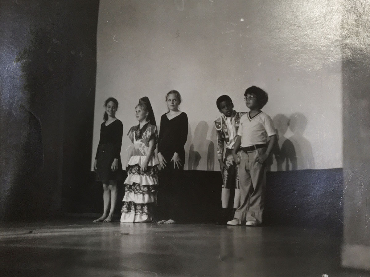 Amy Carter performing at a school assembly performance alongside her Stevens classmates. (Courtesy Jane Jackson Harley)
