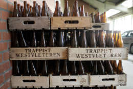 Crates of empty beer bottles are stacked at the Saint Sixtus Abbey in Westvleteren, western Belgium, Tuesday Aug.16, 2005. A website survey of thousands of beer enthusiasts from 65 countries rated the Westvleteren 12 beer as the world's best, forcing the Abbey to stop selling one of its famous beers as it was sold out immediately. The abbey, home to 30 Cistercian and Trappist monks who lead a life of seclusion, prayer, and beer-brewing, doesn't want to raise production as their life in the abbey comes first, not the brewery. (AP Photo/Yves Logghe)
