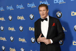 Actor David Hasselhoff poses at the 69th Annual Directors Guild of America Awards at the Beverly Hilton on Saturday, Feb. 4, 2017, in Beverly Hills, Calif. (Photo by Chris Pizzello/Invision/AP)