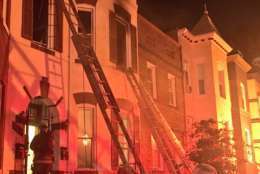 D.C. firefighters battled a blaze in the 200 block of Morgan Street NW in Northwest D.C. early Tuesday. (Courtesy D.C. Fire and EMS)