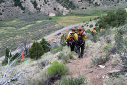 An agreement with the U.S. Forest Service allows Maryland Wildland Fire Crews to go anywhere in the nation when needed. These Maryland firefighters are pictured near Meeker, Colorado. (Courtesy, MdDNR/Lance Carroll)