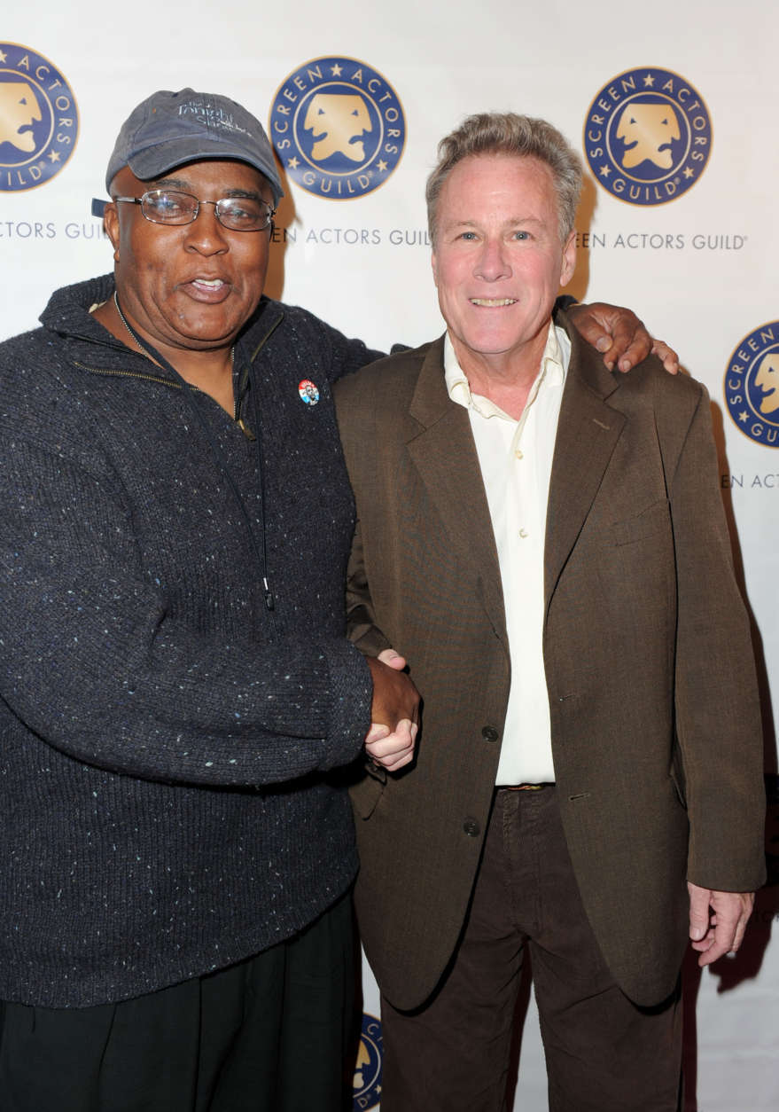 HOLLYWOOD - NOVEMBER 09:  SAG member De Wayne Williams (L) and actor John Heard arrive at the Screen Actors Guild &amp; SAGIndie Breakthrough Filmmakers Party during AFI FEST 2010 presented by Audi held at the Hollywood Roosevelt Hotel on November 9, 2010 in Hollywood, California.  (Photo by Alberto E. Rodriguez/Getty Images for AFI)
