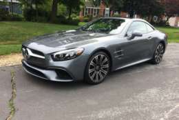 WTOP car guy Mike Parris calls the 2017 Mercedes SL450 Roadster "a luxury treat for two" that doesn't compromise the driving experience.  (WTOP/Mike Parris) 