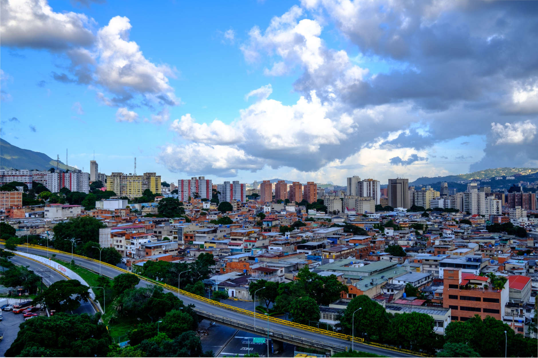 The vibrant city of Caracas, also known as the gateway to heaven, with its combination of urban architecture and natural scenery