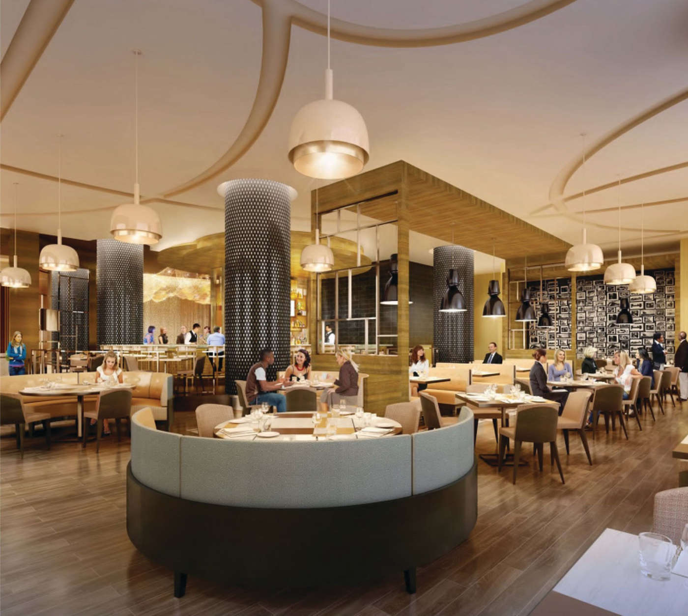 An interior rendering of David's Cafe by Todd English, named after The Cordish Companies’ Chairman David Cordish, which will feature an eclectic menu of culinary creations inspired by David’s global travels and favorite tastes. (PRNewsfoto/Live! Casino and Hotel)