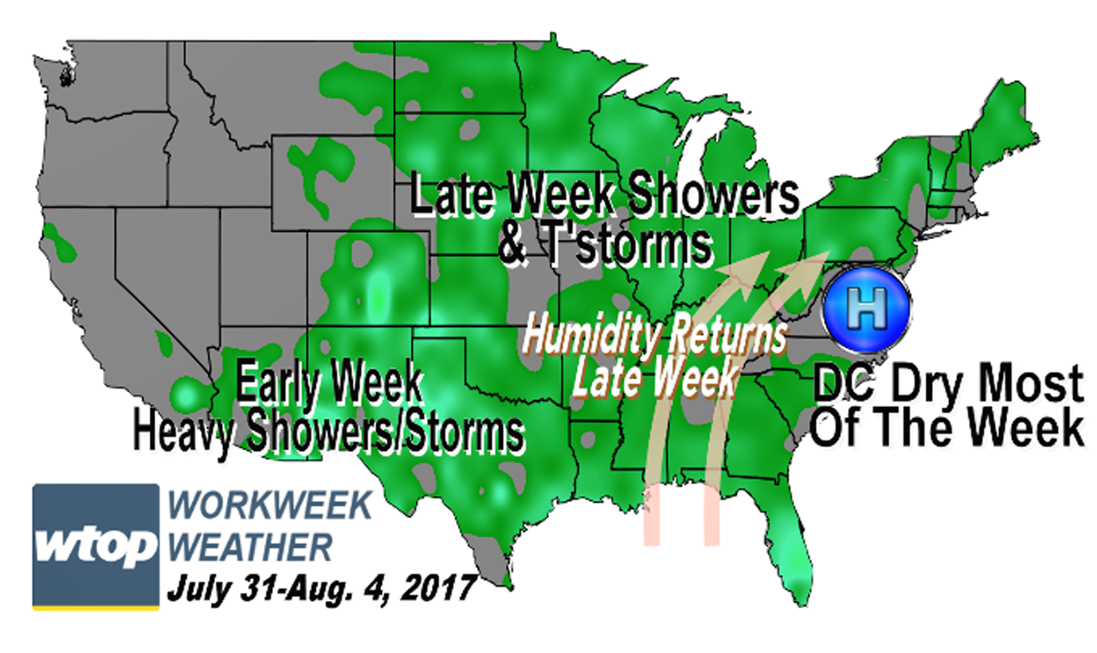 Workweek weather July ends pleasantly, August arrives with hotter