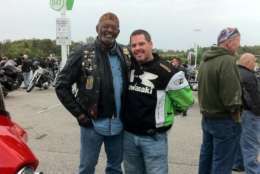 WTOP listener Randy Skillin and Jim Vance pose at a charity ride, Skillin said in an email. (Courtesy Randy Skillin)