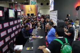 Goosebumps series author R.L. Stine signs copies of the books at Comic-Con 2017 in San Diego. (Courtesy Kenny Fried)