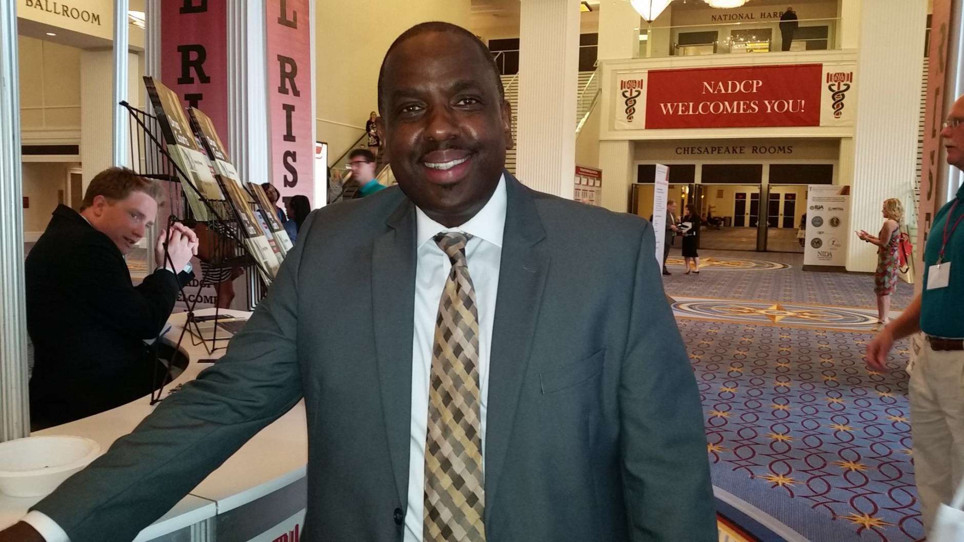 Terrence Walton is with the National Association of Drug Court Professionals at its annual training conference at National Harbor. (WTOP/Kathy Stewart)
