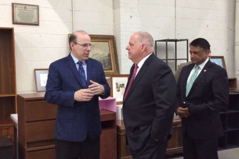 Md. Gov. Hogan visits ‘wonderful’ anti-poverty group
