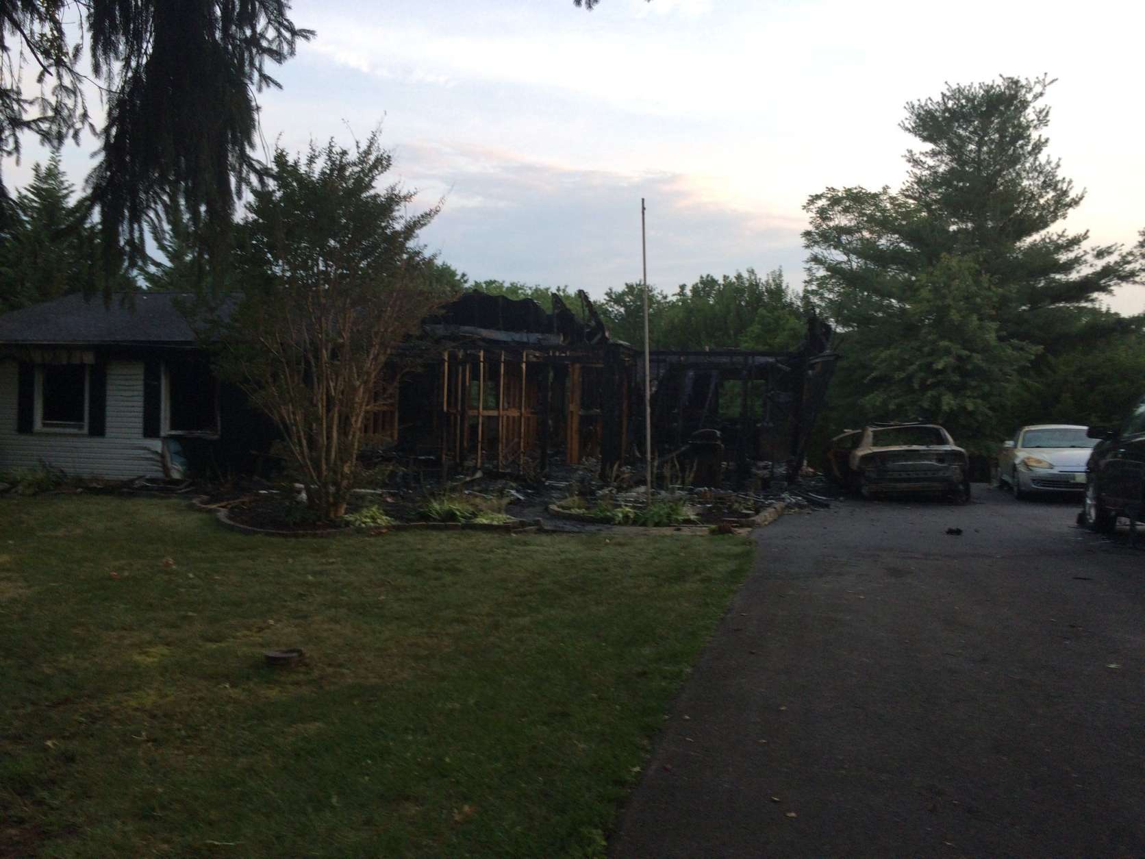 Two people were taken to the hospital after an early morning fire Friday in Montgomery County. (WTOP/Nick Iannelli)