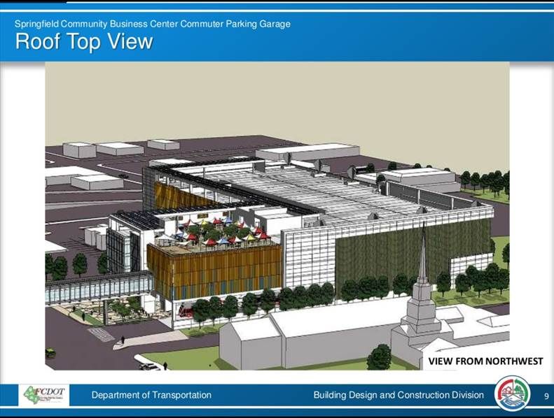 A roof top view of the commuter parking garage. (Courtesy Fairfax County) 