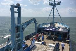 The OCEARCH is a 126-foot research vessel that just wrapped up its 29th shark tagging expedition along the mid-Atlantic coast. (WTOP/Michelle Basch)