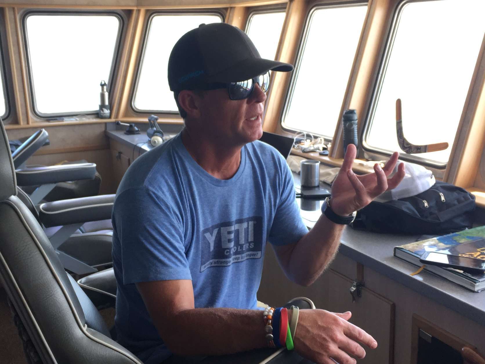 OCEARCH founding chairman and expedition leader Chris Fischer told WTOP about the importance of sharks to the marine food web. (WTOP/Michelle Basch)
