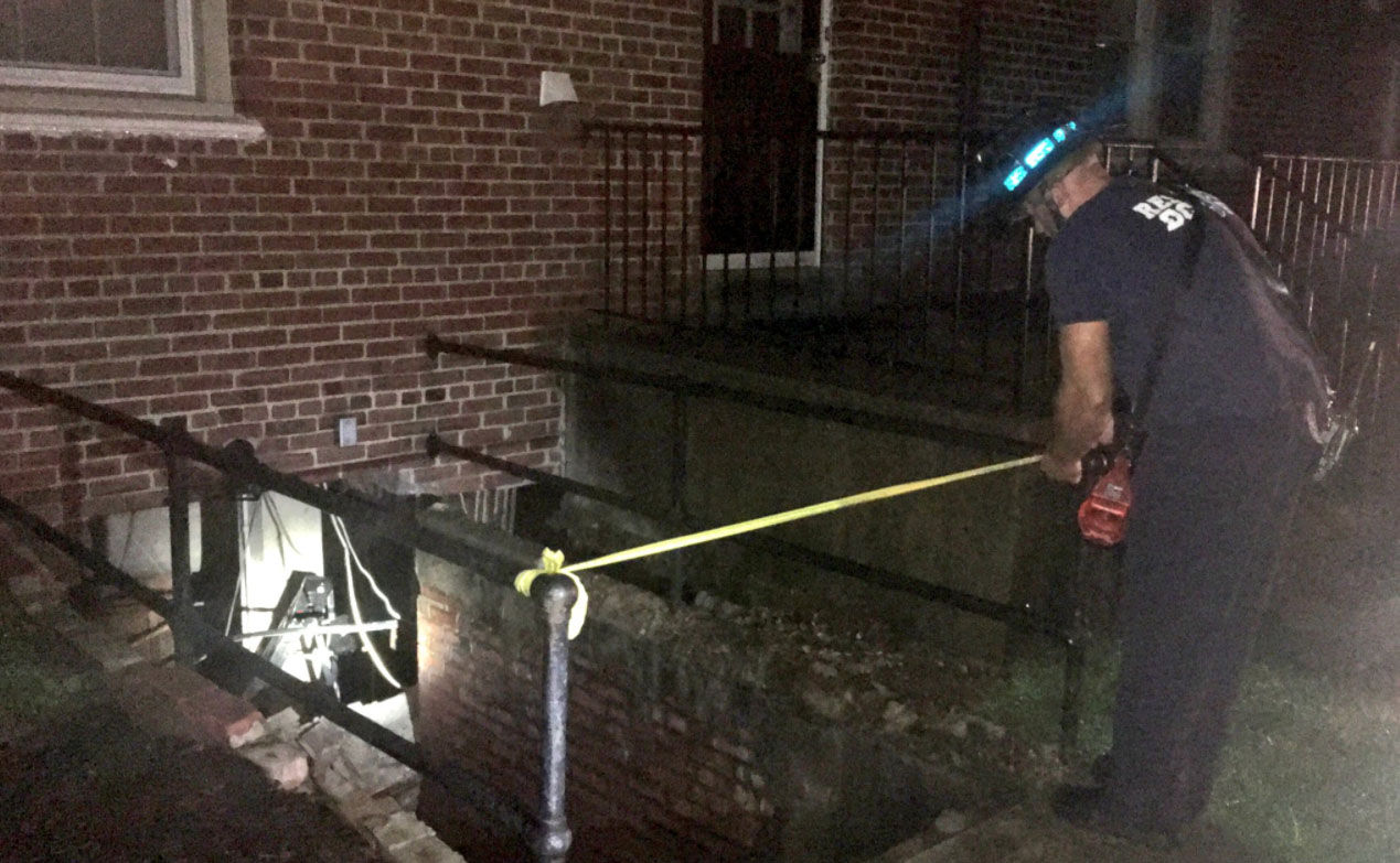 Eleven people are without homes after a basement wall collapse in an apartment building in Southeast D.C. (Courtesy D.C. Fire and EMS)