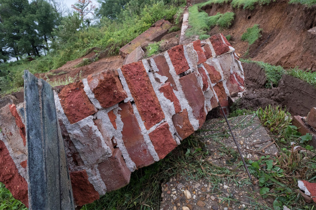 The historic wall damaged in a mudslide this weekend dates back to 1799. The wall has been repaired over the last few hundred years, but there are bricks that are original. (Courtesy Mount Vernon)