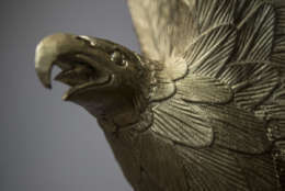 A sculpture of an eagle is seen in the newly renovated Roosevelt Room of the White House in Washington, Tuesday, Aug. 22, 2017, is seen during a media tour. (AP Photo/Carolyn Kaster)