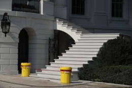 WASHINGTON, DC - AUGUST 22:  The new South Portico steps of the White House is seen August 22, 2017 in Washington, DC. The White House has undergone a major renovation with an upgrade of the HVAC system at the West Wing, the South Portico steps, the Navy mess kitchen, and the lower lobby.  (Photo by Alex Wong/Getty Images)