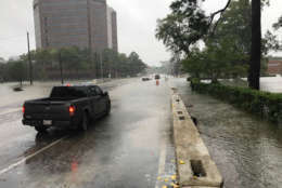 Flooding in the Nottingham Forest section of Houston (WTOP/Steve Dresner)