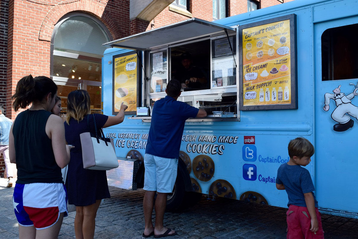 Captain Cookie, one of two food trucks taking up residence in Georgetown on weekends through the fall, serves cookies, local creamery milk and made-to-order ince cream treats. (Courtesy Bulldog Public Relations)