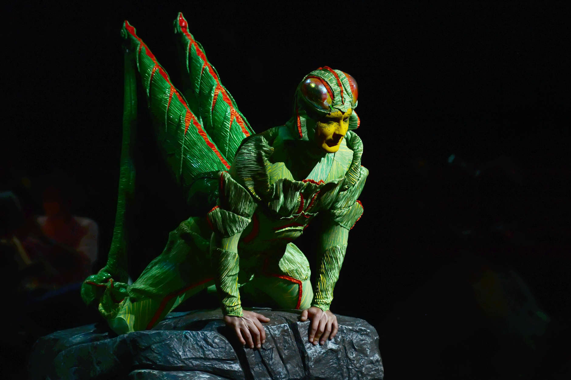 One of the colony of crickets interacts with the audience at Cirque du Soleil's "OVO." (Courtesy Shannon Finney/shannonfinneyphotography.com)