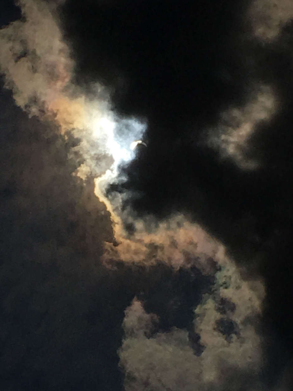 A view of the eclipse in the D.C. area. (WTOP/Jamie Forzato)