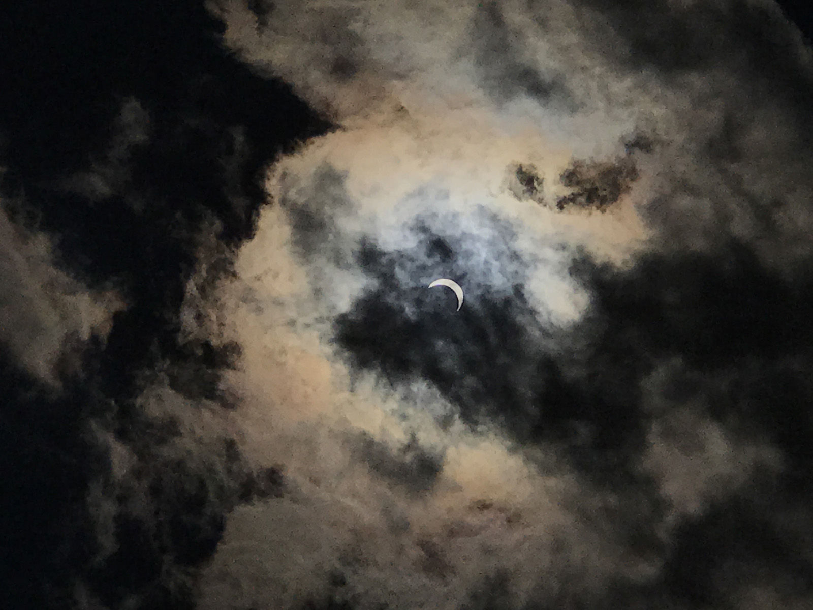 A view of the eclipse from Silver Spring, Maryland. The eclipse was about 80 percent totality in the D.C. area. (Courtesy Robert Orrison)