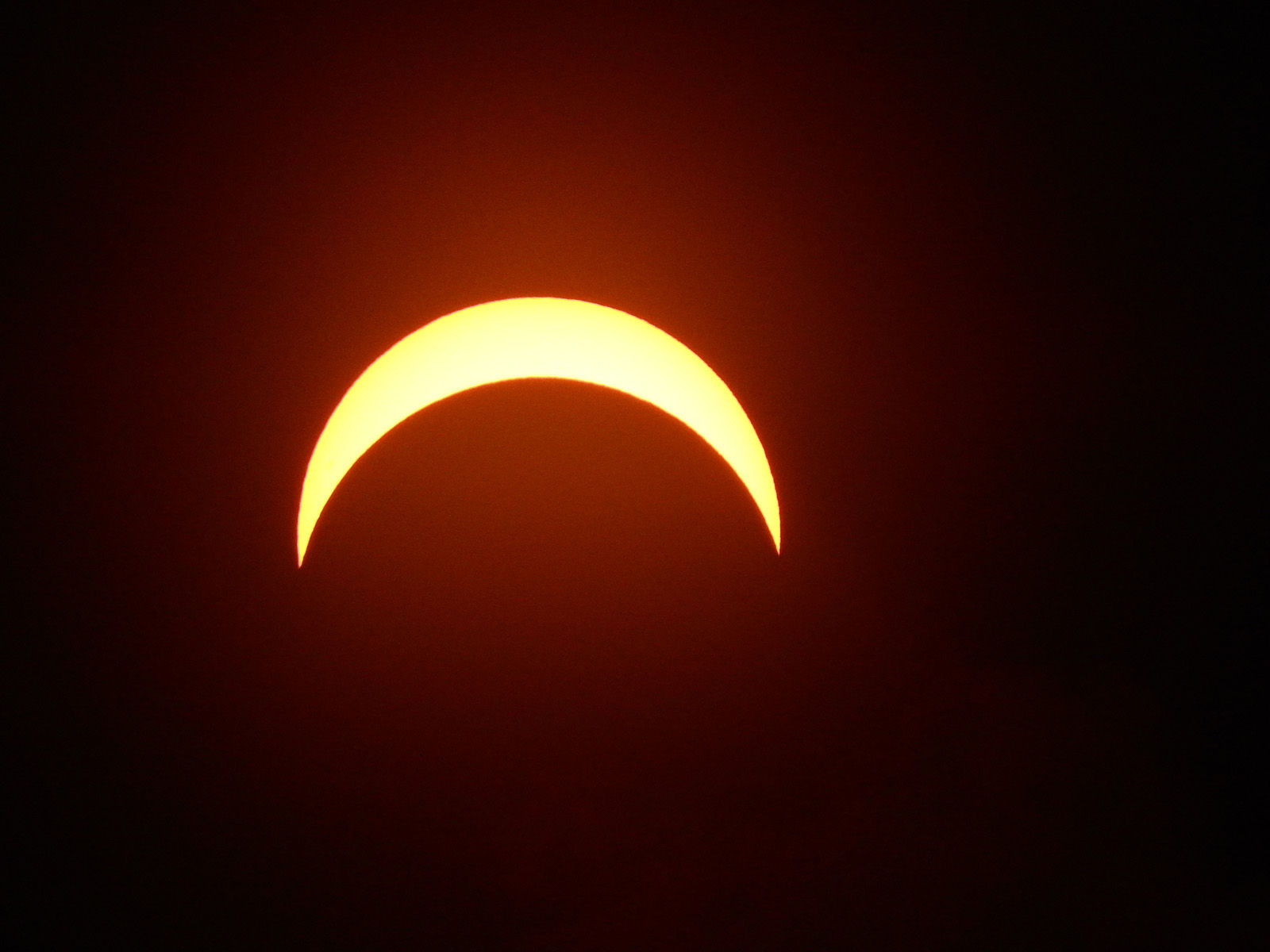 A view of the eclipse from Laurel, Maryland. (Courtesy Glenn Harris)