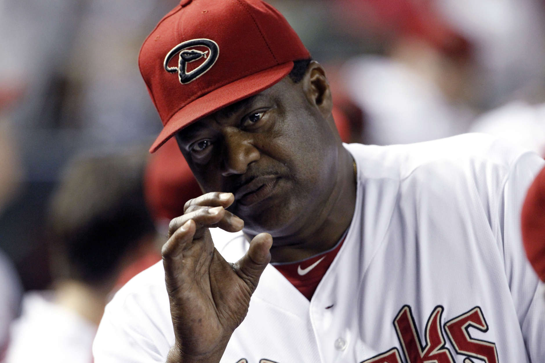 Don Baylor, former major league baseball player, manager and coach, died Monday after a long battle with cancer. He was 68. In this Aug. 12, 2011, file photo, Arizona Diamondbacks' batting coach Don Baylor gestures during a baseball game against the New York Mets, in Phoenix. (AP Photo/Ross D. Franklin, File)