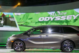The new Honda Odyssey minivan is unveiled at the North American International Auto Show, Monday, Jan. 9, 2017, in Detroit. (AP Photo/Tony Ding)