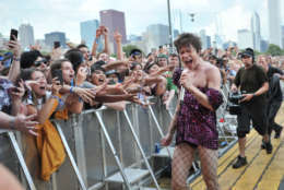 Matt Shultz of Cage The Elephant performs on day one at Lollapalooza in Grant Park on Thursday, Aug 3, 2017 in Chicago. (Photo by Rob Grabowski/Invision/AP)