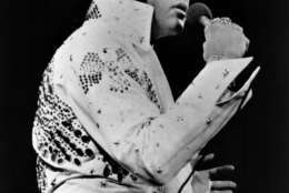 Elvis Presley performs in 1971 at an unknown location.  (AP Photo)