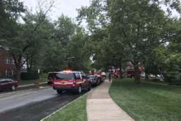 Firefighters with the Alexandria Fire Department work to put out a fire on Valley Drive. (Courtesy Alexandria Fire Dept)