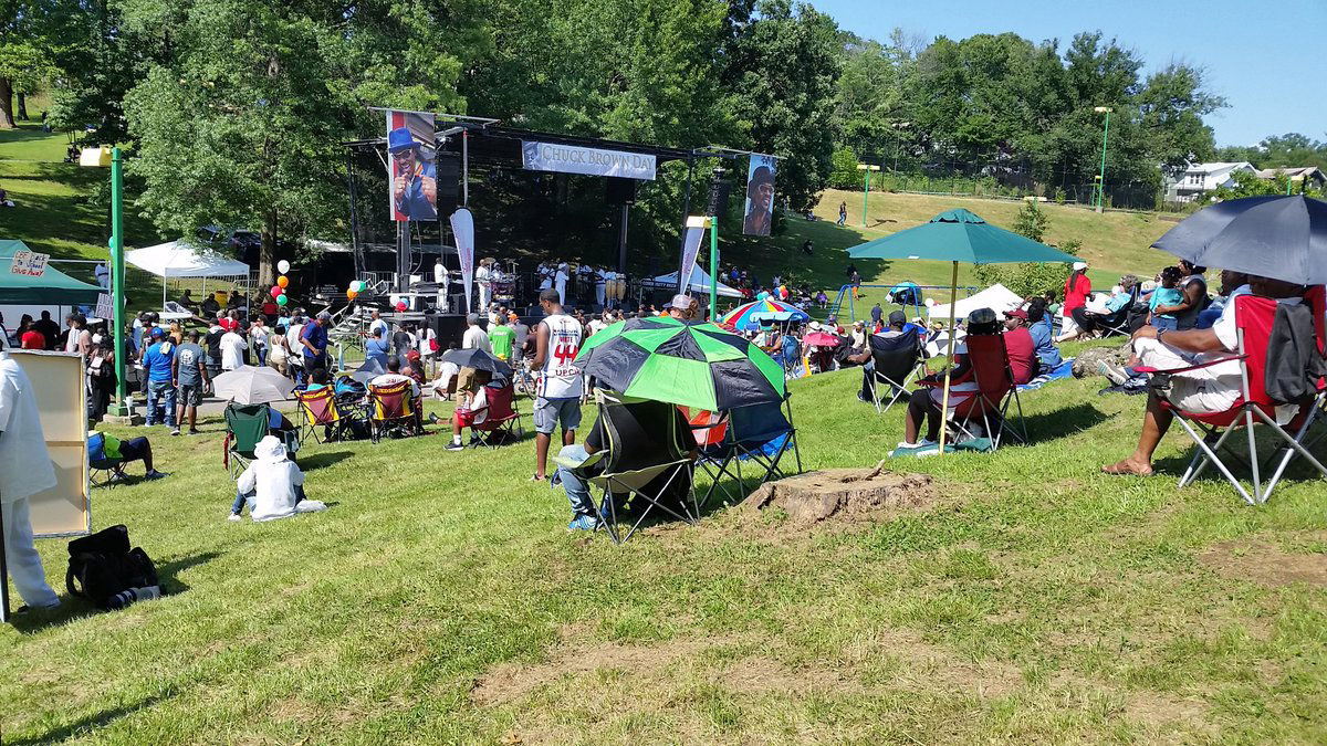 Chuck Brown, called the Godfather of Go-Go died in 2012, but Saturday was a celebration for the D.C. music icon taking place at a park named in his honor. (WTOP/Kathy Stewart)
