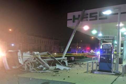 Fiery DC gas station crash kills 1, injures another