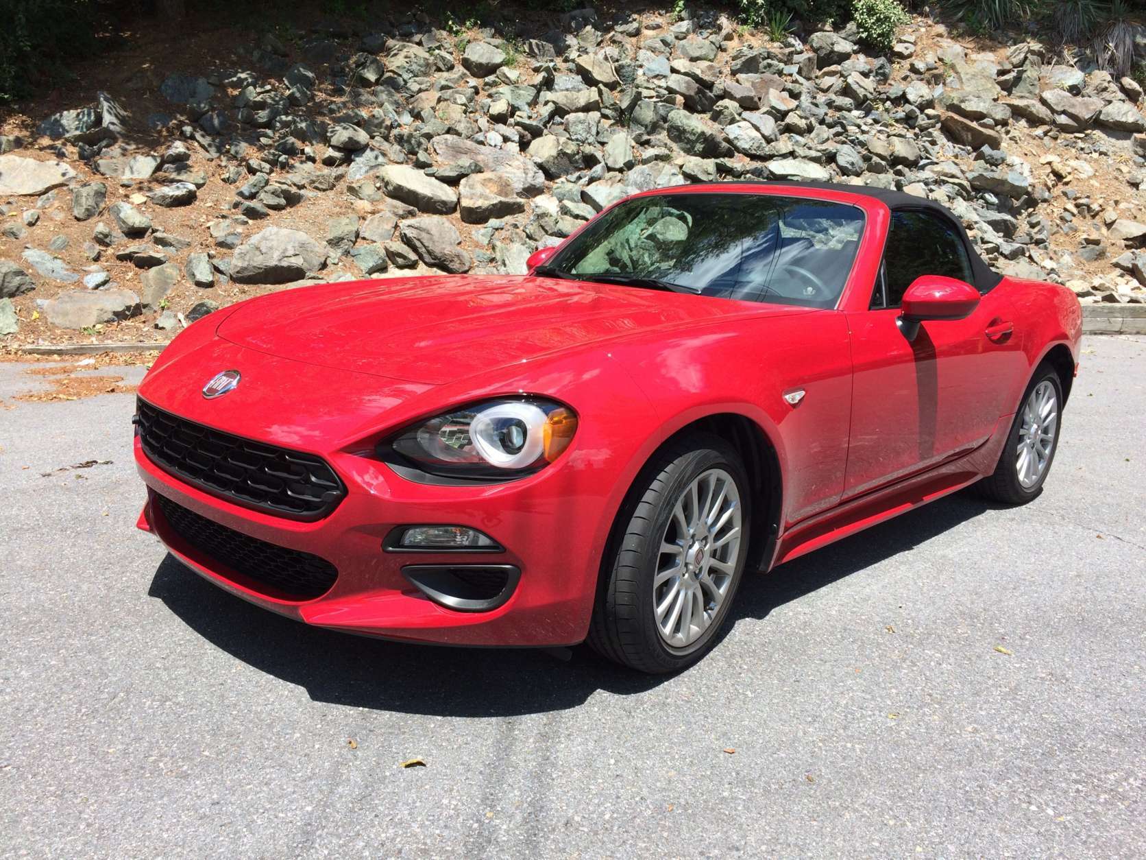 A fun Italian roadster is now available at a decent price with some of the same underpinnings of the popular Miata, but with its own look and personality, says Mike Parris. (WTOP/Mike Parris)