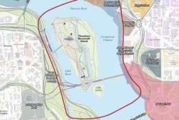 The Roosevelt Island project area via NPS presentation. (National Park Service)