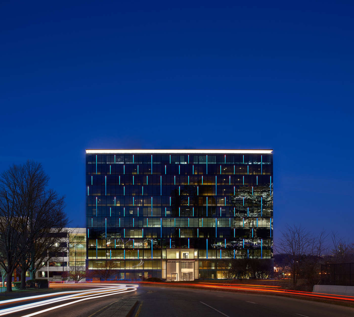 Located at 7900 Westpark Drive, the Silverline Center is an office building complete with daycare facilities, a fitness center, golf simulator, restaurant and coffee shop all on site. (Courtesy Fairfax County Economic Development Authority)