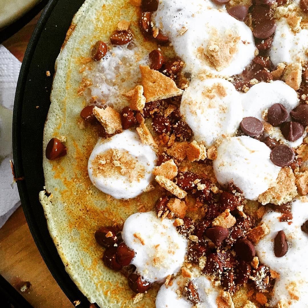 Petite Loulou is doing a s’mores crepe. A graham cracker batter creates the base and is filled with milk chocolate, marshmallows and topped with a toasted marshmallow. 