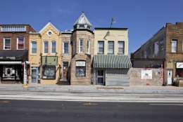  A 2010 photo of buildings on H Street NE, near the intersection with 12th Street. The George F. Landegger Collection of District of Columbia Photographs in Carol M. Highsmith's America, Library of Congress, Prints and Photographs Division. 
