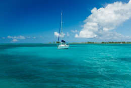 Sailboat on Caribbean waters