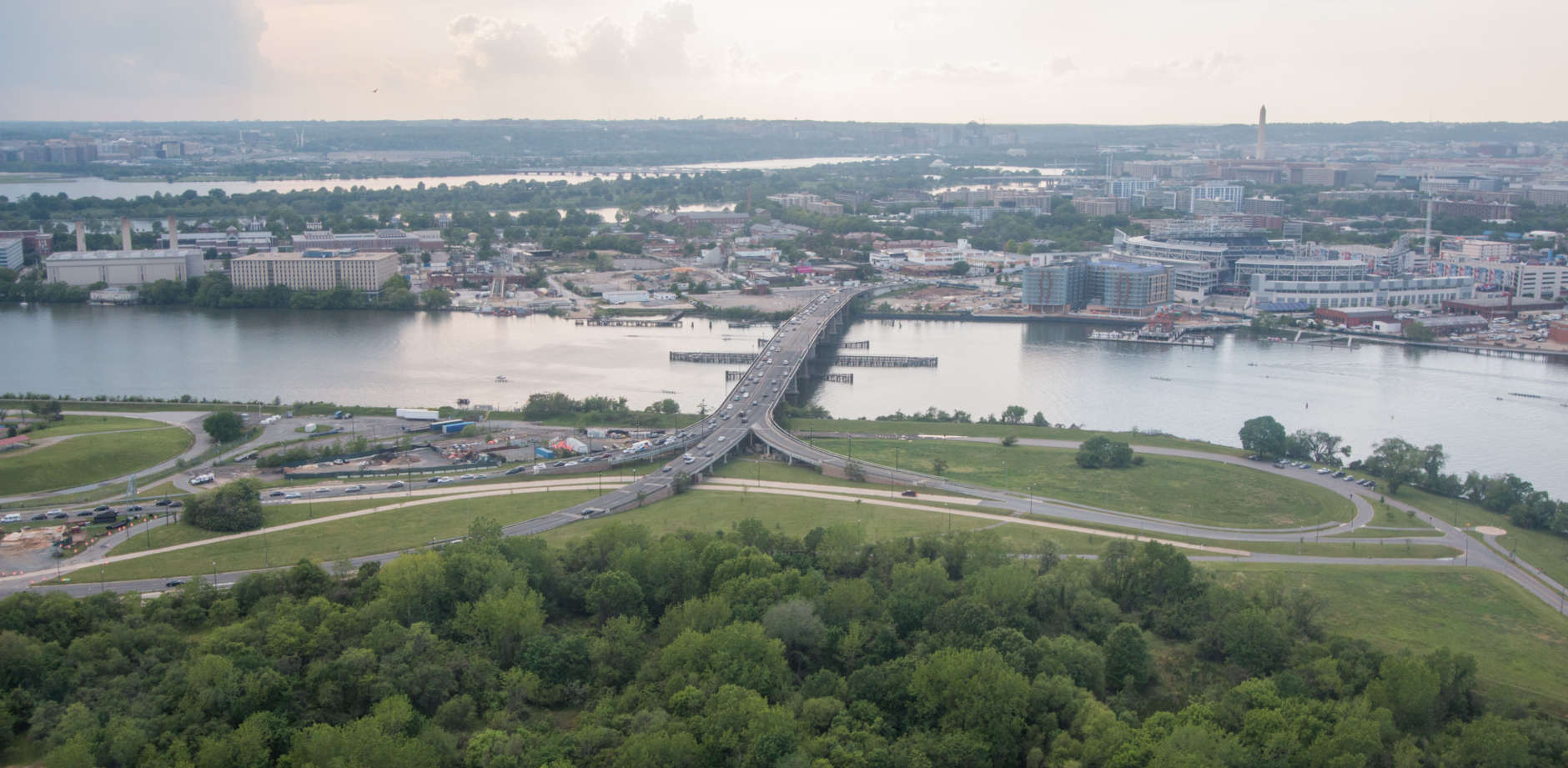 A view of the current Frederick Douglass Memorial Bridge (Courtesy DDOT)