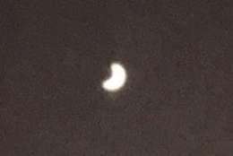 Taken with a pinhole camera 13 minutes after maximum eclipse in Fairfax, Virginia. (Courtesy WTOP listener)