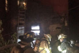 Dane Smothers Jr. was his by a ladder truck at the scene. (Courtesy D.C. Fire and EMS)