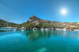 Poltu Quatu harbor on a sunny day, Sardinia