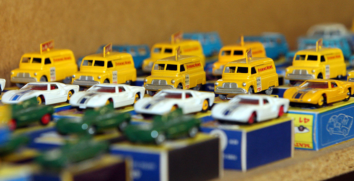Part of the collection of matchbox cars owned by American collector Dr Scott D Gillogly at Vectis Auctioneers in Thornaby, England Thursday Sept 11, 2008. The collection, which is valued at 570,000 pounds ($1 million/711,000 euro), is on display ahead of the auction to be held on September 16 and 17,  (AP Photo/Scott Heppell)