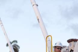 Dominion Energy crew member Zach Rich, 26, of Warrenton, Va. prepares on Saturday morning to take part in power restoration efforts. Travelling to Florida for Hurricane Irma mutual aid marks his first out of state service.  (Courtesy Dominion Energy) 